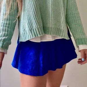 Blue lace skirt
